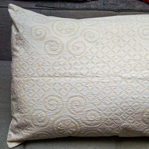 Cotton Sham with Boho Hand Cutwork